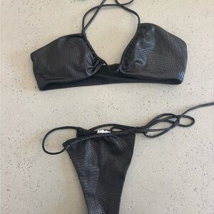 Black snake skin bikini